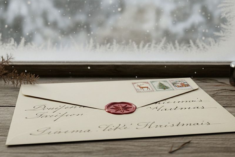 Writing a letter from the Arctic Circle post office