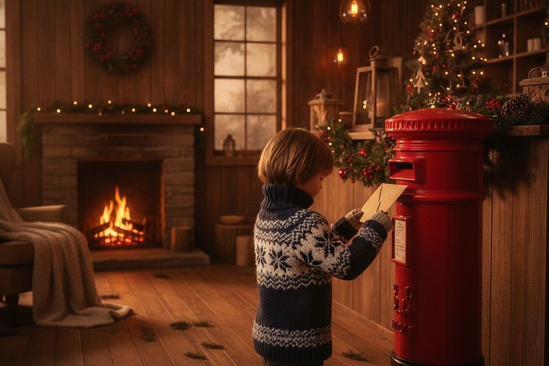 The red post box: letters are held and delivered at Christmas